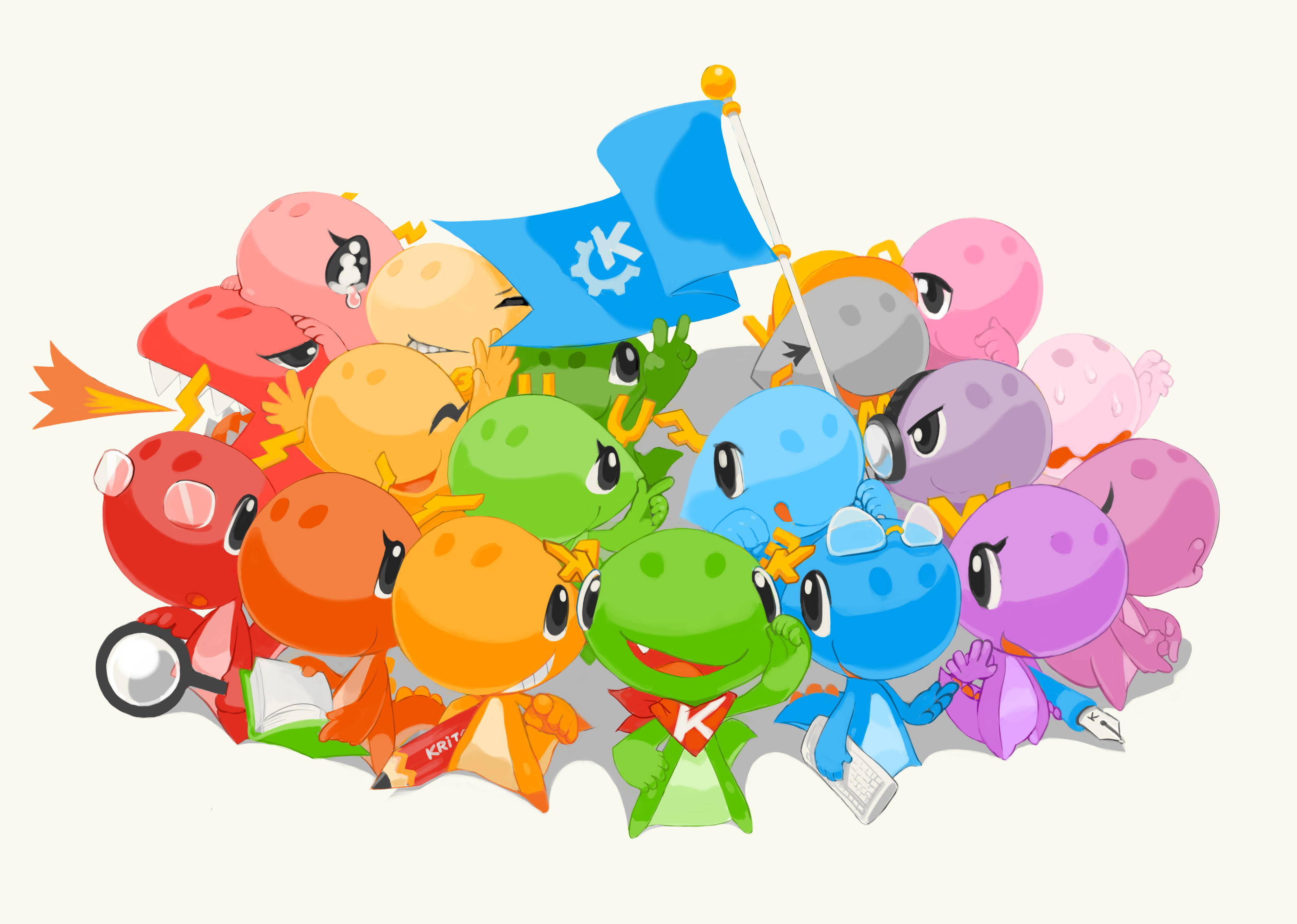 konqi and friends